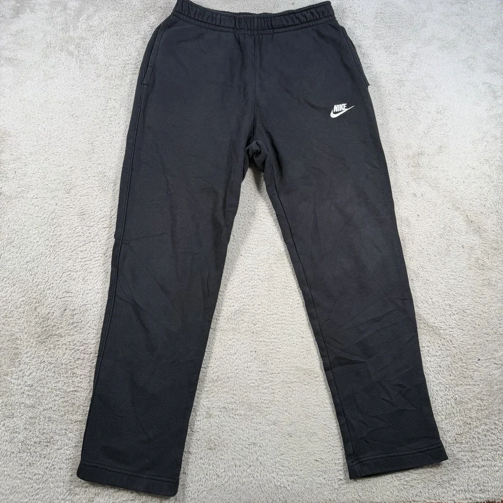 Nike Sweatpants Mens Small Black Sportswear Club Fleece Drawstring Gym Joggers